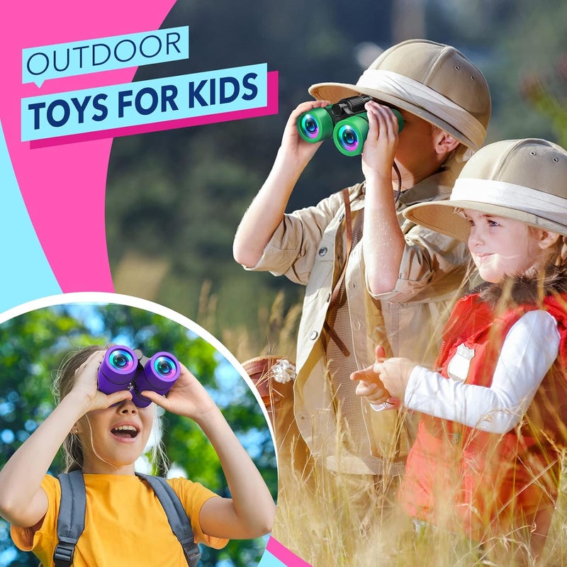 LET'SGO Girls Toys Age 3-7: LET'S GO! Compact Bird Watching Binoculars for Kids Ages 3 4 5 6 7 Year Old Girl Boy Gifts Idea Outside Travel Educational Toy for Kid Preschool Toddler Stocking Stuffers - Image 3